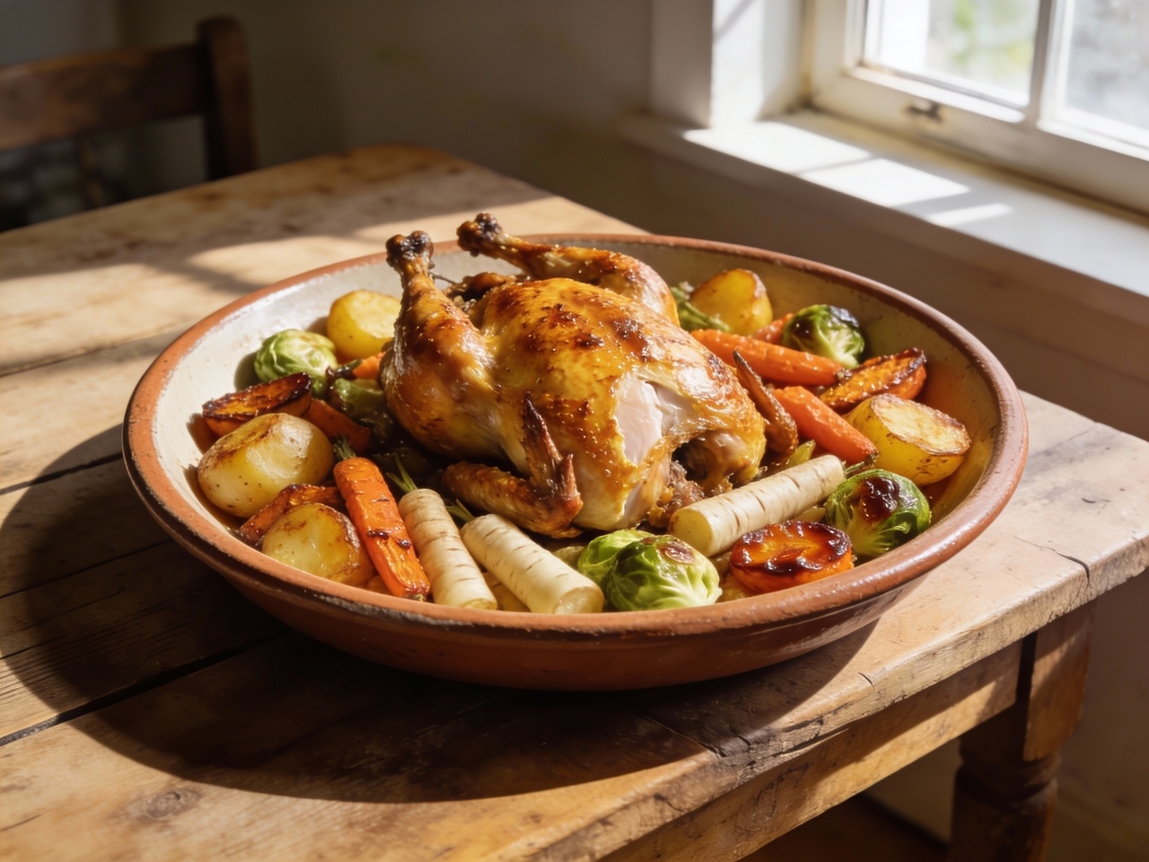 Poulet rôti festif au four